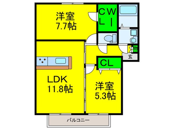 レジティアコート忠岡の物件間取画像